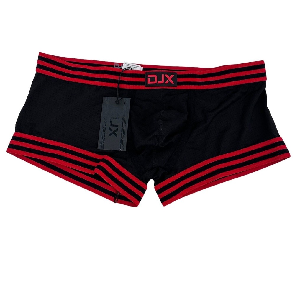 DJX Amplify X Circuit Trunk Black Red Mesh Underwear DJX003TR-RED-XL NWT Mens XL